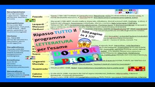 😱 RIPASSOriassunto DI TUTTO IL PROGRAMMA DI LETTERATURA👍 esame maturità terza media✅ ITALIANO [upl. by Quillon]