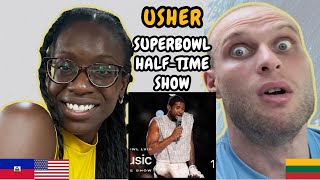 Usher  Super Bowl Halftime Show Reaction  FIRST TIME WATCHING [upl. by Hippel]