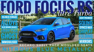 Ford Focus RS mk3 Nitrous Blue Full Option Shell Seats Forged Wheels Luxury Pack For Sale UK [upl. by Colpin288]