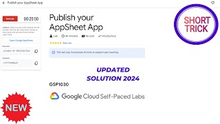 Publish your AppSheet App  2024  GSP1030 qwiklabs qwiklabsarcade2024 [upl. by Buchheim]