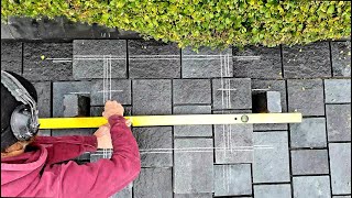 Cutting in a Recessed Manhole Cover  block paving [upl. by Nedle]