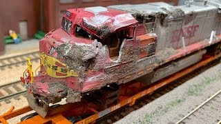 Custom BNSF Wrecked C449W Load 20  HO Scale [upl. by Nomis]