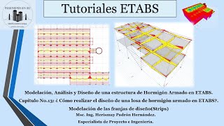 Curso CompletoCap13Diseño de losa de hormigón armado en ETABS y SAFE Uso de franjas de diseño [upl. by Whitcher522]