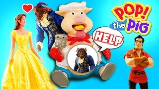 Beauty and The Beast Movie Pop The Pig Game with Belle Beast and Gaston [upl. by Erica]