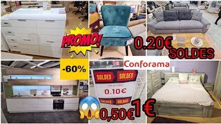 CONFORAMA🚨SOLDES JUSQUÀ60 VAISSELLE A 020€😱 CANAPÉ DANGLE LIT TABLERANGEMENTS CUISINE A50 [upl. by Iaka]