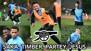 INSIDE TRAINING TODAY  Partey Timber Saka Zinchenko amp Tomiyasu ALL Train AHEAD of Man United [upl. by Taft]