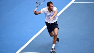 Jerzy Janowicz v Gael Monfils highlights 2R  Australian Open 2015 [upl. by Gwenora5]