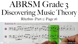 ABRSM Discovering Music Theory Grade 3 Rhythm Part 2 Page 16 with Sharon Bill [upl. by Melnick583]