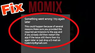 Fix Momix app not working Problem  Momix something went wrong problem solve [upl. by Michelsen]