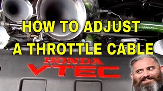 HOW TO ADJUST A THROTTLE CABLE FOR BETTER PERFORMENCE  WORKS FOR MOST CARS [upl. by Aeneg]