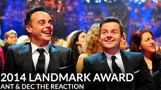 NTA 2014 Landmark Award  Ant amp Dec The Reaction [upl. by Aibara791]