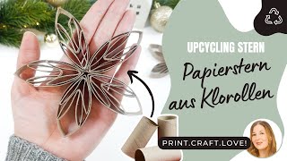 DIY Papierstern basteln aus Klopapierrollen  Einfache amp nachhaltige Weihnachtsdeko selbermachen [upl. by Einnad]