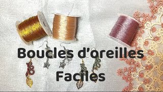 TattingTuto de frivolité  Boucles d’oreilles faciles en frivolité [upl. by Kippie748]