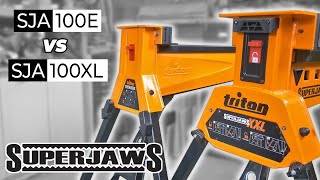 SuperJaws BATTLE  The Triton SJA100E vs SJA100XL Portable Foot Clamps [upl. by Yrrok]