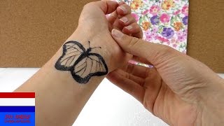 zelf tattoo maken Nederlands  DIY TATTOO tijdelijk tutorial  DIY ideeën [upl. by Leahcimluap405]