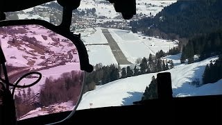 Falcon 7X Landing at SaanenGstaad Airport [upl. by Dinnage]