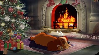 A Vintage Christmas by a cozy fireplace 🎅 Oldies playing in another room 🎄 w crackling fire ASMR v2 [upl. by Blanchette]