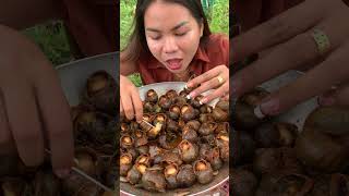 snail fried eating snail mukbang snail recipe seafood recipe shorts short food 1 [upl. by Emmanuel]