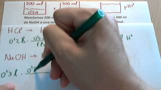 Calcular el pH final de una mezcla de dos disoluciones reacción de neutralización [upl. by Mitchiner]