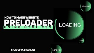 How To Make Website Preloader Using HTML CSS JS  Page Loading Website Loading Animation [upl. by Helmut]