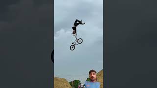 dangerous bmx stunt bmx stunt bmxtips backflip mtb viral [upl. by Zela]