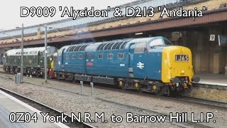 D9009 Alycidon amp D213 Andania  0Z04 York NRM to Barrow Hill LIP  170418 [upl. by Anat951]