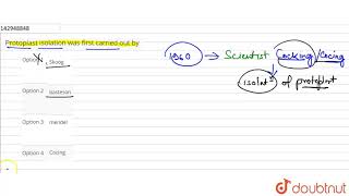 Protoplast isolation was first carried out by [upl. by Yrelle]