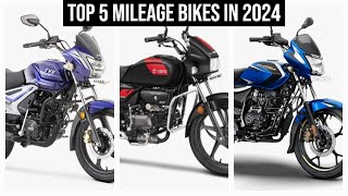 Top 5 Mileage Bikes 2024  Quick Mileage Tips [upl. by Trella567]