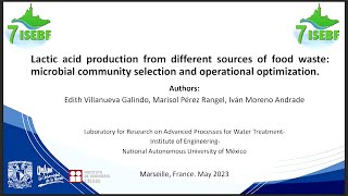 VILLANUEVA GALINDO Blanca Edith Lactic acid production from different sources of food waste [upl. by Lodovico]