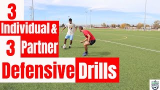 Defensive Drills for Soccer Players  3 Individual amp 3 Partner Defensive Drills  Defending Drills [upl. by Kristofor976]