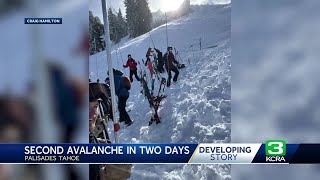 Skier describes second avalanche at Palisades Tahoe [upl. by Yornek]