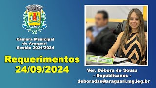 Requerimentos Vereadora Débora de Sousa 24092024 [upl. by Maud]