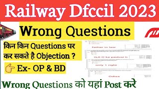 dfccil 2023 wrong Questions Ex Op amp Bd  objection list  Free Marks [upl. by Ikram]