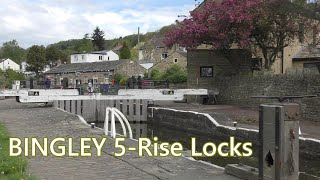 BINGLEY FIVE RISE LOCKS  Scenic views along the canal [upl. by Still452]