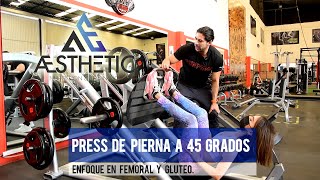 Press de pierna a 45 grados enfoque en femoral y glúteo [upl. by Akeimat212]