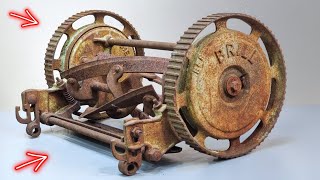 105 Years Old Push Reel Mower Restoration  Why Did People Stop Using These [upl. by Pinckney]