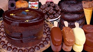 ASMR MALTESERS CHOCOLATE MILK MAGNUM ICE CREAM CAKE DOUGHNUTS NUTELLA DESSERT MUKBANG먹방EATING SOUNDS [upl. by Imelida980]