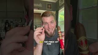 Cigar 101 How to punch cut a cigar with a pigtail 🐖 [upl. by Acceber882]