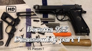 Beretta 92S Police Pistol Complete Disassembly [upl. by Eilak15]