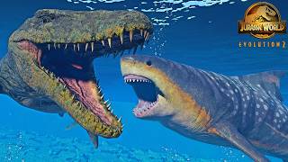 Megalodon vs Mosasaurus quotHUNT amp FIGHTquot vs ALL Marine Reptiles [upl. by Adnohrahs79]