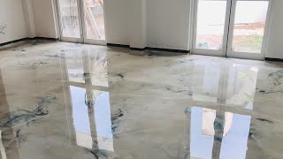 How we made designer Metallic Epoxy floors [upl. by Eanerb]