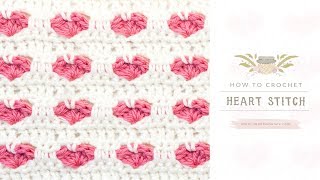 Crochet For Beginners The Heart Stitch  Easy Tutorial by Hopeful Honey [upl. by Werdna]