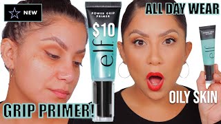 ELF COSMETICS POWER GRIP PRIMER  ALL DAY WEAR TEST oily skin  MagdalineJanet [upl. by Nitsir56]