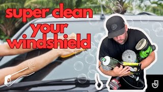 HOW TO POLISH AND CERAMIC COAT CAR GLASS [upl. by Ettevi153]