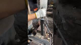 Thermal installation process of steel knife wood handle [upl. by Liakim441]