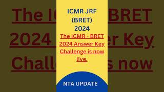 ICMR JRF 2024 BRET Exam Answer amp Response Key Declared  Answer key challenge is liventa icmrjrf [upl. by Enovi523]