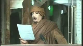 Aljamahiriya TV Libya  Muammar Al Gaddafis big full speech February 2011 Tripoli [upl. by Vod]