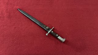 WW1 Swiss bayonet  model 1889 or M89 with subsequent safety rivet [upl. by Ynittirb]