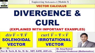 Divergence of a Vector Field  Curl of a Vector Field  Divergence of a Vector Function [upl. by Doherty]