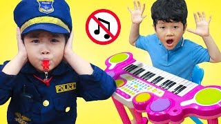 Hana amp Tony Pretend Play as Kid Cop Police Officer Ride On Car [upl. by Ybbor]